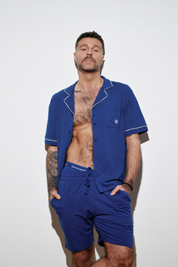 Men’s Button-Front Pyjamas Set Sapphire