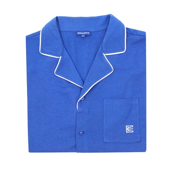 Men’s Button-Front Pyjamas Set Sapphire